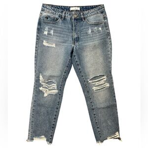 KanCan Ripped Low Rise Ankle Jeans - Size 9/28